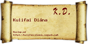 Kulifai Diána névjegykártya